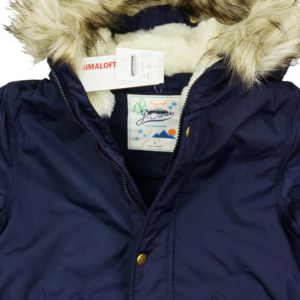 New CREWCUTS JCREW Size S Boys Fishtail Parka with Eco-Friendly PrimaLoft NAVY - Picture 4 of 5
